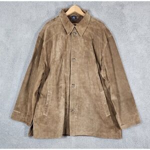 Vtg 1960s Vantage Promotional GE Insurance Men Suede Jacket XL Mocha Walnut NWT